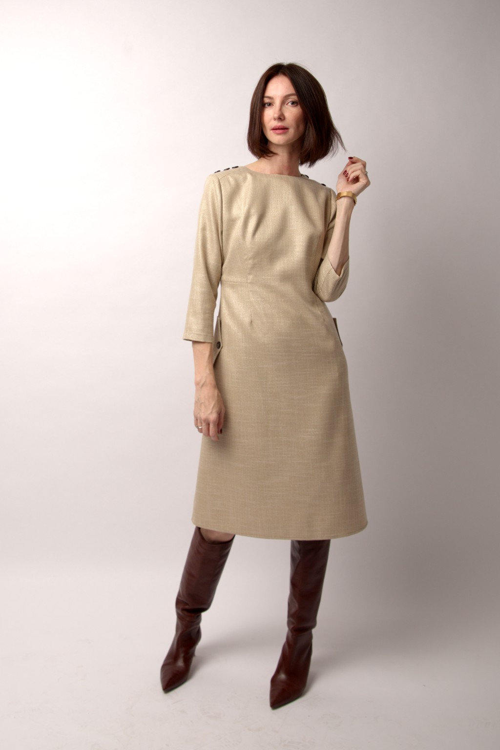 Платье «Миа» бежево-молочный цвета, размер 42-44