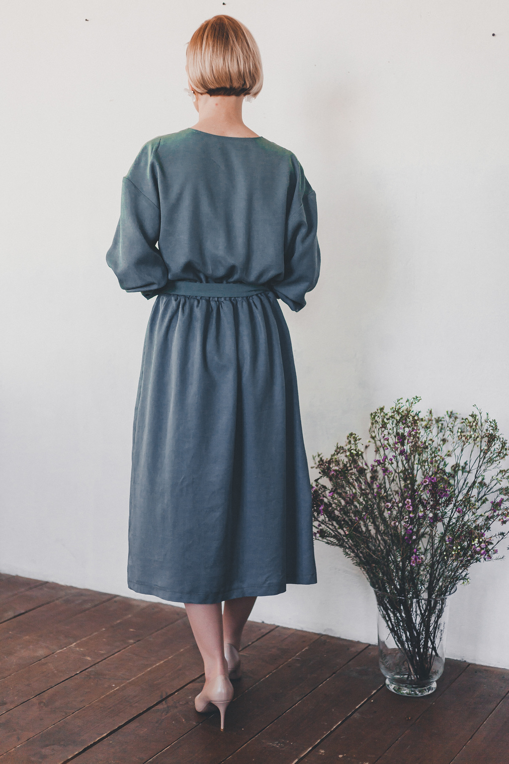 Платье «Нонна» цвета зелёная мята, размер 44-46, вырез округлый