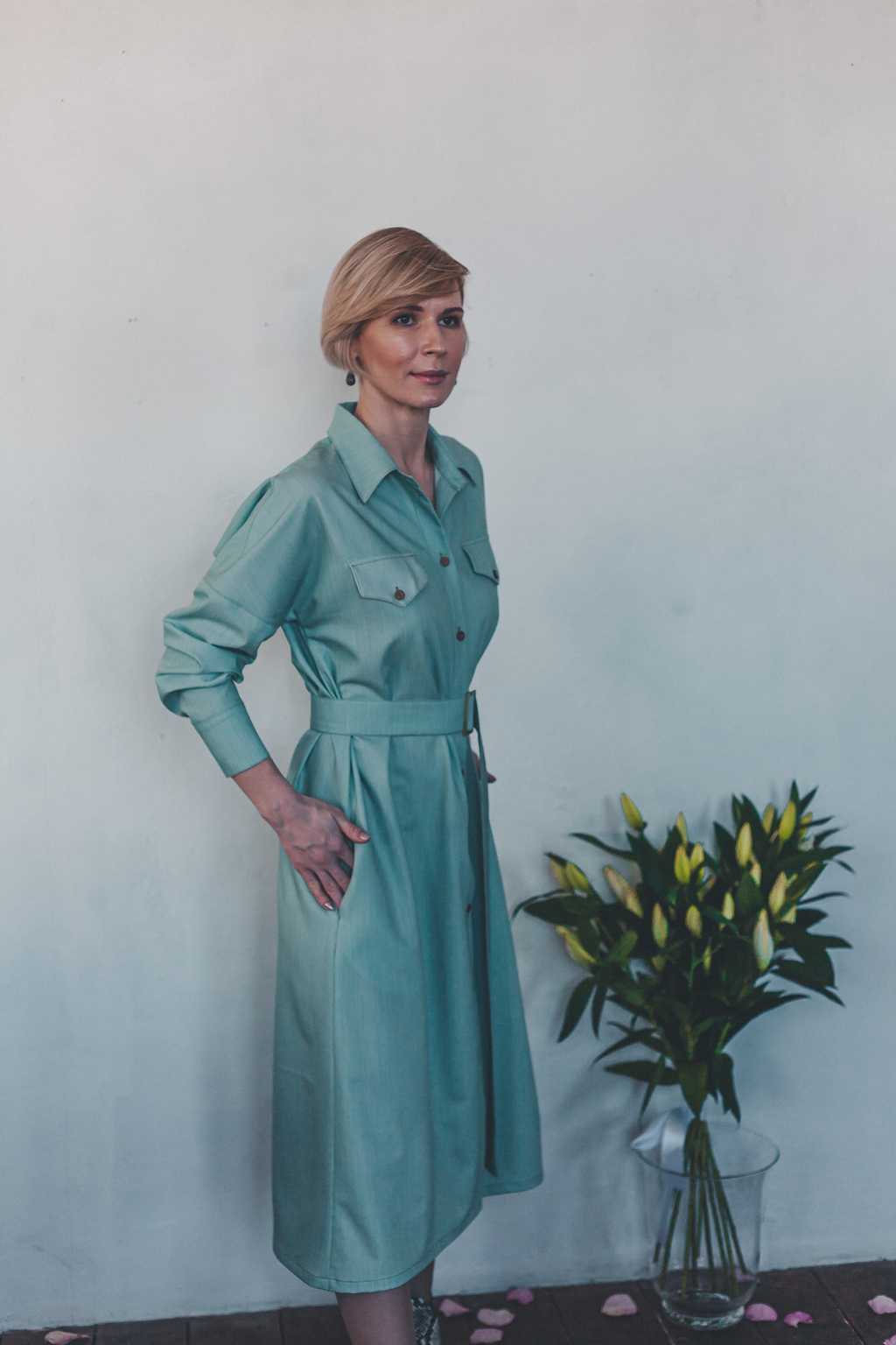 Платье «Виктория» цвета весенний шалфей, размер 44-46